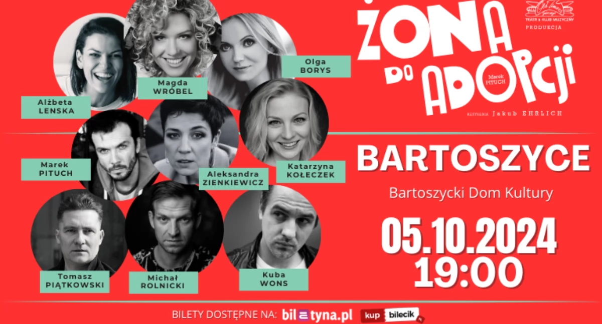 Teatr, Spektakl komediowy Żona adopcji Bartoszyckim Kultury - zdjęcie, fotografia