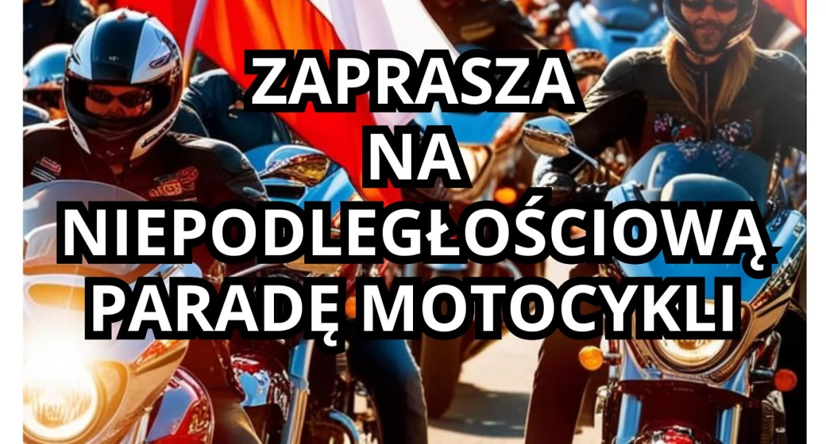 W plenerze, Niepodległościowa Parada Motocykli Bartoszycach - zdjęcie, fotografia
