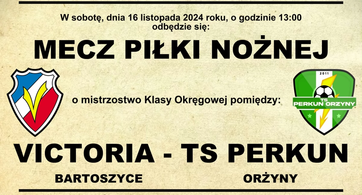Piłka nożna, Victoria Bartoszyce zmierzy z Perkunem Orżyny - zdjęcie, fotografia