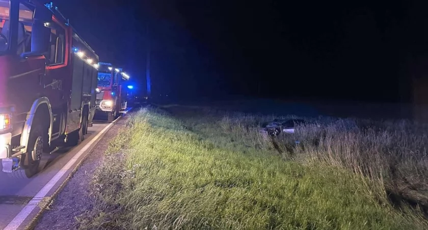 W zderzeniu, do którego doszło 15 sierpnia 2025 roku między Bisztynkiem a Wozławkami, zginęli mężczyzna i dwuletni chłopiec (Fot. OSP Bisztynek)