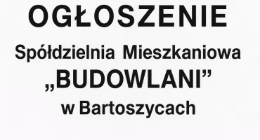 Ogłoszenie Spółdzielni Mieszkaniowej 