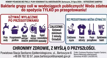 UWAGA! Groźna bakteria w bartoszyckiej wodzie!