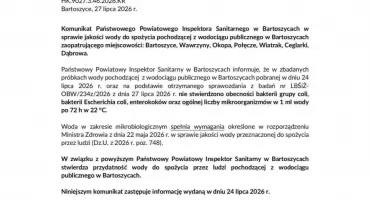 Woda w Bartoszycach znów zdatna do picia. Sanepid odwołał ograniczenia